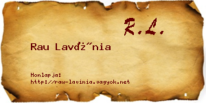 Rau Lavínia névjegykártya